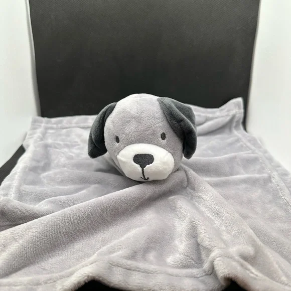 Baby Essentials Baby Security Blanket Plush Gray Dog Lovey - Picture 1 of 4
